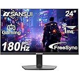 SANSUI 24 Inch Gaming Monitor 180Hz, DP 1.4 & HDMI 2.0 Ports High Refresh Rate Computer Monitor, Racing FPS RTS Modes, 1ms Response Time 110% sRGB (ES-G24F4, HDMI Cable Included)