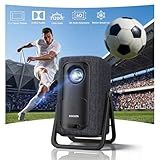 Short Throw Projector 4K Compatible with Netflix,1200ANSI Ceiling Projector Portable for Bedroom/Outdoor Auto focus 6D Keystone Dolby Smart Home Projector with WiFi and Bluetooth 200''