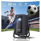 Short Throw Projector 4K Compatible with Netflix,1200ANSI Ceiling Projector Portable for Bedroom/Outdoor Auto focus 6D Keystone Dolby Smart Home Projector with WiFi and Bluetooth 200''