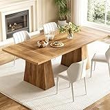 LITTLE TREE Dining Table for 6 People, Wooden Dining Table, Rectangle Table with Heavy Duty Legs, Modern Dining Table for Kitchen, Dining Room, Light Brown