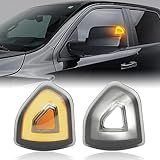 Aexploer Side Tow Mirror Turn Signal Lights LED Compatible with Ram 1500 2021-2023/for Ram 1500 Classic 2022 2023/for Ram 2500 3500 19-22 Amber Blink Turn Marker White LED Position Lights (Smoked Len)