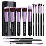 BS-MALL Makeup Brushes Premium Synthetic Foundation Powder Concealers Eye Shadows 14 Pcs Purple