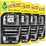 LITTLE TREES Car Air Freshener | Vent Wrap Provides Long Lasting Scent, Invisibly Fresh | 16 Air Fresheners | Black Ice
