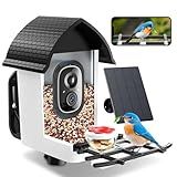 Bird Feeder with Camera - 2K HD Live View, AI Identification & Instant Alerts, Weatherproof for Outdoors, 2.4GHz WiFi Solar Powered Smart Feeder for Bird Lovers