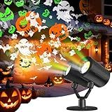 Halloween Projector Lights Outdoor Lurious Double Head Light Projector with Timer Waterproof Dynamic Devil Face Ghost Projector Halloween Pumpkins Outdoor for Patio Home Window Wall Decor