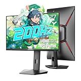 SANSUI Gaming Monitor 27" 1440P 200Hz 180Hz WQHD 2560×1440-AMD FreeSync 1ms DCI-P3 95% Fast IPS Computer Monitor,Height Adjustable Vertical/Horizontal Rotating, 2×DisplayPort/HDMI 丨HDR丨Low Motion Blur