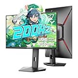 SANSUI Gaming Monitor 27" 1440P 200Hz 180Hz WQHD 2560×1440-AMD FreeSync 1ms DCI-P3 95% Fast IPS Computer Monitor,Height Adjustable Vertical/Horizontal Rotating, 2×DisplayPort/HDMI 丨HDR丨Low Motion Blur