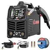 GZ GUOZHI 145A MIG Welder, 3 in 1 Welders FLUX MIG/Lift TIG/ARC Multi-Process IGBT Inverter Welder, 110V Welding Machine, ‌Flux Core Welder with upgrade Large LCD Screen