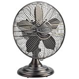Lasko Oscillating Table Top Fan, Portable, 3 Quiet Speeds, for Bedroom, Kitchen and Office, 17", Bronze, R12210