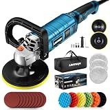 LDHTHOPI Buffer Polisher, 1600W 7 Inch/6 Inch Rotary Buffer Polisher Waxer, 7 Variable Speed 1000-3500 RPM, Detachable Handle for Car, Boat Sanding, Polishing, Waxing, 2026 Upgraded