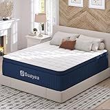 SUAYEA 14 Inch Cal King Mattress in a Box, California King Mattress,Medium Ultimate Motion Isolation with Memory Foam and Pocket Spring, Strong Edge Support