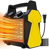 Outdoor Heater for Patio - 1500W Electric Greenhouse Heater, Portable Electric Space Heating with Overheat Protection, PTC Ceramic 3 Modes Patio Heating for Garage, Greenhouse, Outdoor Use