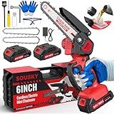 6 Inch Mini Chainsaw Cordless, 24V 2000mAh Rechargeable Battery, Auto-Oil, Lightweight & Safe Chainsaw for Women/Men/Seniors/Craftsman, Garden Tree Cutting, Wood Pruning Tool