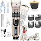 Gooad Dog Clippers for Grooming,Dog Grooming Kit for Heavy Thick Hair&Coats/Low Noise Rechargeable Cordless Hair Trimmer/Pet Shaver with Paw Trimmer for Small & Large Dogs Cats