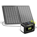 MARBERO 88.8Wh Solar Generator with 21W Solar Panel Included Portable Power Station 80W 110V 120W Max for Camping Outdoor Hiking Fishing Emergency