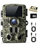 Dargahou Trail Camera - 4K 48MP Game Camera with Night Vision, 0.05s Trigger Motion Activated, IP66 Waterproof, 130 Wide-Angle with No Glow Infrared LEDs for Outdoor Wildlife