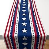 OHOME 4th of July Decorations - Patriotic USA Stars Table Runner for Home | Memorial Day Decorations - Fourth of July Accessories Decor Party Supplies Indoor Outdoor - 250 Anniversary USA Merchandise