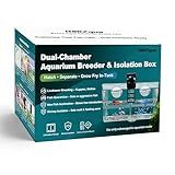 BaoZqua Dual-Chamber Aquarium Fish Breeder & Isolation Box, Transparent Hatching Incubator Tank with Suction Cups & Hook, Nursery for Livebearer Guppy Fry Breeding and Betta Fish, Shrimp Quarantine