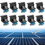 Anbte 10pcs Adjustable Solar Panel End Clamp for Unistrut, 30-50mm Aluminum