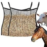 Surecha 2 PCS Slow Feed Hay Net for Horses, Hay Net for Livestock,Slow Feeder for Goats Sheep Donkey, Easy to Fill and Hang, Black, 35 x 31 Inch
