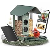 Kiwibit Beako™ Smart Bird Feeder with 4K Camera Solar Powered for Outdoors - Ultra HD Live Stream, Enhanced AI Identification 10,000+ Bird Species, Real-Time Motion Detection, Easy Setup & Refilling