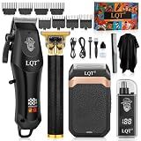Hair Clippers for Men with LED Display, 4-Piece Cordless Grooming Kit with Hair Clipper, Beard Trimmer, Foil Shaver & Nose Trimmer, Complete Set for Home Barber