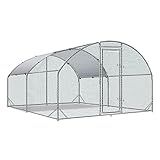 Large Metal Chicken Coop Upgrade Tri-Supporting Wire Mesh Chicken Run,Chicken Pen with Water-Resident and Anti-UV Cover,Duck Rabbit House Outdoor(9'W x 13'L x 6.5'H)
