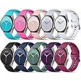 DaQin 10 Pack Bands Compatible with Samsung Galaxy Watch 7/6/5/4 40mm 44mm/Watch 6 Classic 43mm 47mm/Watch 5 Pro 45mm/Watch 4 Classic/Active 2 Band, 20mm Soft Silicone Sport Strap Wristbands Women Men