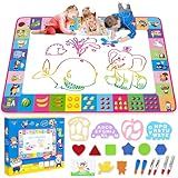 Water Doodle Mat - Kids Painting Writing Doodle Toy Board - Color Doodle Drawing Mat Bring Magic Pens Educational Toys for Age 3 4 5 6 7 8 9 10 11 12 Year Old Girls Boys Age Toddler Gift (Pink)