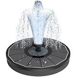 Yzert Solar Fountain for Bird Bath Direct Sunlight High Efficiency 3.5W Glass Panel Solar Water Fountain Outdoor Garden Flower (Black)