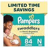 Pampers Swaddlers Diapers, Size 0 (up to 10 lbs), 84 Count, Absorbent, Keeps Baby Dry and Comfortable, Skin Safe Disposable Baby Diaper (Packaging May Vary)