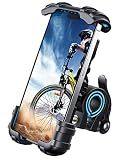Lamicall Bike Phone Holder, Motorcycle Phone Mount - Motorcycle Handlebar Cell Phone Clamp, Scooter Phone Clip for iPhone 14 Plus/Pro Max, 13 Pro Max, S9, S10 and More 4.7" - 6.8" Smartphones, Blue
