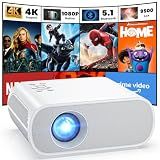 HOMPOW Native 1080P Projector, Mini Bluetooth Portable Movie Projector
