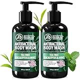 Antibacterial Body Wash - Antibacterial Soap And Tea Tree Body Wash For Jock Itch, Athletes Foot, Eczema And Back Acne - Anti Bacterial Body Soap For Men And Women Safe For All Skin Types - 2 Pack