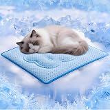 Cat Cooling Mat, Thick Cooling Mat for Dogs with PCM & Thermochromic Tech, Dual-Sided Durable Waterproof Cool Pet Bed Mat for All-Year Use, Q-Max>0.5, Machine Washable, Non-Toxic - S(17" x 23")