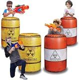 NINOSTAR 4 Pack Inflatable Battle Battlefield Barrels,Great for Party Laser Tag Gun Game Battle Obstacles by Ninostar