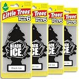 LITTLE TREES Car Air Freshener | Hanging Tree Provides Long Lasting Scent for Auto and Home | Black Ice, 24 Air Fresheners