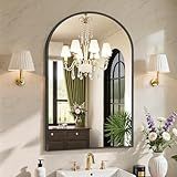 Sweetcrispy 24"x36" Arched Black Bathroom Mirrors for Wall