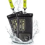 Pelican 2 Pack Marine Waterproof Phone Pouch (Regular) -Black/Hi-Vis Yellow