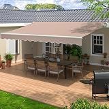 Patio Retractable Awning 13 x 8.2 ft Sun Shade Shelter Cover,Outdoor Patio Awnings for Shop, Restaurant, Cafe, Courtyard, Balcony