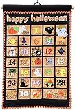 Happy Halloween Advent Countdown Calendar Decoration for Kids and Family by My Growing Season | Wall Hanging Fabric Decor with Detachable Friendly Ghost Finger Puppet