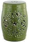 SAFAVIEH Outdoor Flora Ceramic Garden Stool, 18.5" Spring Green ACS4527E