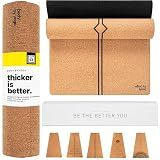 Luxury Cork Yoga Mat - Non Slip, Extra Thick Grip. Extra Large & Long. More Comfort and Support. Tough Enough For Hot Yoga. Cork + Natural Rubber, Non Toxic and Eco Friendly. Optional Alignment Lines.