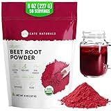 Kate Naturals Organic Beet Root Powder for Smoothies, Baking & Juice. Raw Beetroot Superfood & Natural Red Food Coloring (8oz, Non-GMO, Earthy Flavor)
