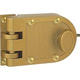 Prime-Line U 9970 Deadlock – Jimmy-Resistant Design Prohibits Forced Entry by Spreading of Door Frames – Single Cylinder Diecast Metal Lock With a Brass Finish and Angle Strike (Single Pack)