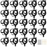 LEIFIDE 24 Counts Horse Bridle Rack Metal Bridle Bracket Hooks with Tubes and Screw Black Harness Tack Storage Halter Hanger for Horse Barn Tack Room Stable Rack Holder Wall Mount Supplies