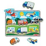 Melissa & Doug Vehicles Wooden Peg Puzzle (8 pcs)