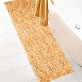Bamboo Bath Mat Large Long Wood Bath Mat,16x48 Inch Non Slip Bamboo Shower Floor Mat Wooden Bathroom Mat for Bathtub,Spa,Door,Sauna or Outdoor (Natural Lattice)