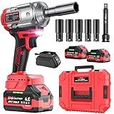 Cordless Impact Wrench, 1200Nm(900 Ft-lbs)1/2" Brushless Impact Gun, 2x4.0AH Batteries Electric Impact Motor Variable Speeds, 21V High Torque Power Impact Driver Ideal for Car, DIY, and Truck RV/Mower