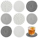 ANPHSIN Handmade Woven Drink Coasters, 8 Pcs Boho Absorbent Coasters